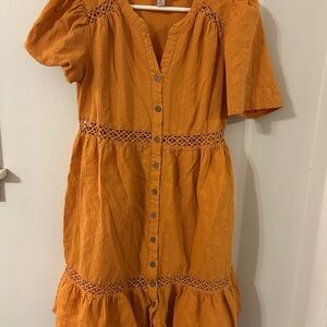 Knox Rose Orange Textured Dress